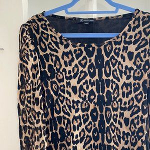 Long-Sleeve Silky Cheetah / Animal Print Shirt